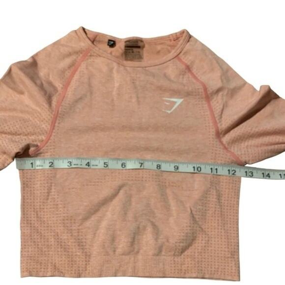 Gymshark Vital Seamless Cropped Top Long Sleeve Peach Size Small - Picture 8 of 8